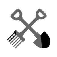 gráfico vectorial ilustrativo del icono de pala y tenedor vector