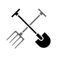 gráfico vectorial ilustrativo del icono de pala y tenedor vector