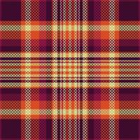 Tartan plaid pattern with texture and warm color. vector