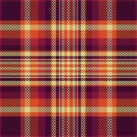 Tartan plaid pattern with texture and warm color. vector