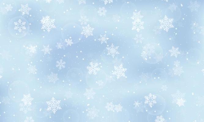 Abstract winter with snowflakes background.