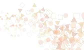 Light orange vector template with crystals, circles, squares.