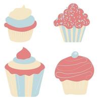 Cupcake vector illustration isolated on white background, cupcake clip art