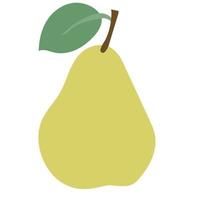 pear with kawaii emotions. Flat design vector illustration