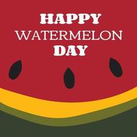 National Watermelon day card or background. vector illustration