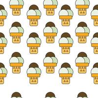 Ice cream seamless pattern. Vector background