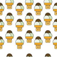 Ice cream seamless pattern. Vector background