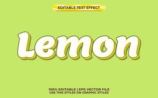 lemon 3d text effect with nature theme. green typography template for lemon product