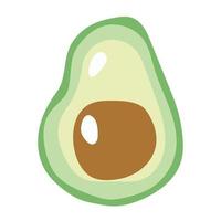 lindo aguacate kawaii con una sonrisa vector