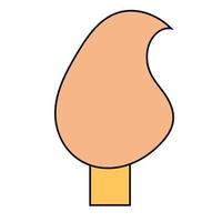 bolas de helado en el cono de galleta aislado sobre fondo blanco. icono de contorno plano vectorial. personaje cómico en la ilustración de estilo de dibujos animados para el diseño de la camiseta vector