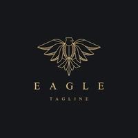Luxury eagle birds line logo icon design template flat vector