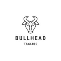 Buffalo head line logo icon design template flat vector