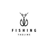 Two fishing hooks logo icon design template flat vector