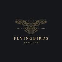 plantilla de diseño de icono de logotipo de pájaro volador de águila voladora de lujo vector