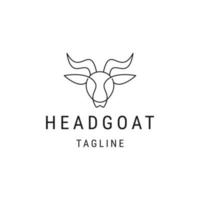 Head goat line logo icon design template flat vector