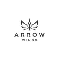 Arrow wings angel logo icon design template flat vector