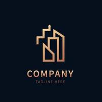 real estate growth logo gold color vector
