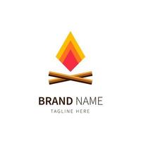 campfire logo for a mountain camping adventure vector