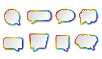 bubble chat set colorful with shadow vector