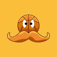 basket mustache logo design vector