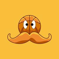 basket mustache logo design vector