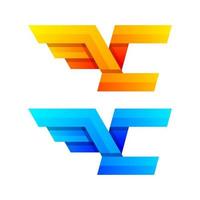 colorful letter c wings  gradient logo design
