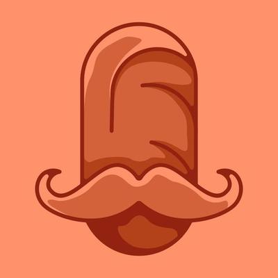 mascot bread mustache logo  design