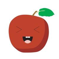 Flat design vector illustration of red apple on white background
