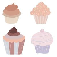 Cupcake vector illustration isolated on white background, cupcake clip art