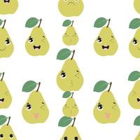 Seamless pear Vector Pattern Fruit Background
