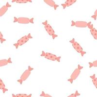 Vector seamless pattern with candy on white background