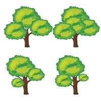 Set of abstract stylized trees. Natural illustration. vector