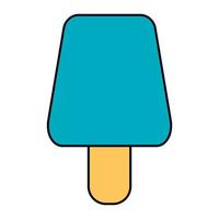 bolas de helado en el cono de galleta aislado sobre fondo blanco. icono de contorno plano vectorial. personaje cómico en la ilustración de estilo de dibujos animados para el diseño de la camiseta vector