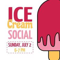 Tasty Ice cream social media post. Ice-cream vector template