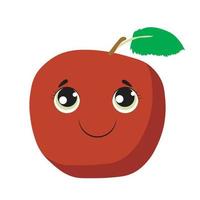 Flat design vector illustration of red apple on white background