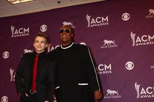 LAS VEGAS, MAR 7 -  Hunter Hayes, Stevie Wonder in the press room at the 2013 Academy of Country Music Awards at the MGM Grand Garden Arena on March 7, 2013 in Las Vegas, NV photo