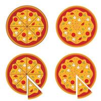 Vector pepperoni pizza slice