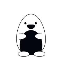 Penguin bear sketch. Drawing on a white background vector