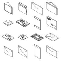 Envelope icons set vector outline