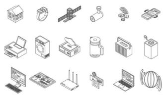 Internet connection icons set vector outline