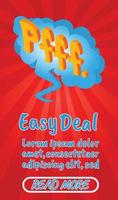 Easy deal concept banner, comics isometric style vector