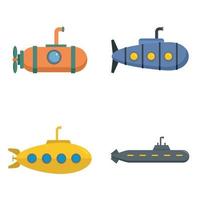 Periscope submarine telescope icons set vector isolated