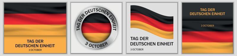 Deutschen Einheit day banner set, realistic style vector