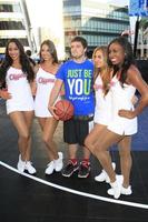 LOS ANGELES, AUG 9 -  Josh Hutcherson, Clippers Girls at the Josh Hutcherson Celebrity Basketball Game benefiting Straight But Not Narrow at the Nolia Plaza on August 9, 2013 in Los Angeles, CA photo