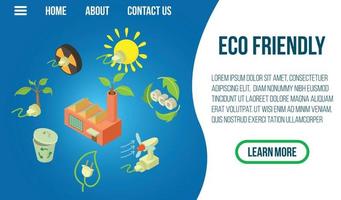 Eco friendly concept banner, isometric style vector