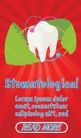 Stomatological concept banner, comics isometric style vector