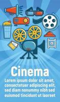 Cinema concept banner, cartoon style vector