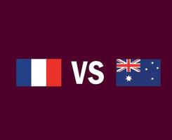 France And Australia Flag Emblem Symbol Design Asia And European football Final Vector Asian And European Countries Football Teams Illustration