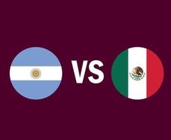 diseño de símbolo de bandera argentina y méxico vector final de fútbol de américa del norte y américa latina ilustración de equipos de fútbol de países de américa del norte y américa latina