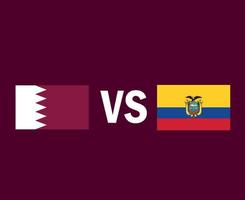 qatar y ecuador bandera emblema símbolo diseño asia y américa latina fútbol final vector países asiáticos y latinoamericanos equipos de fútbol ilustración